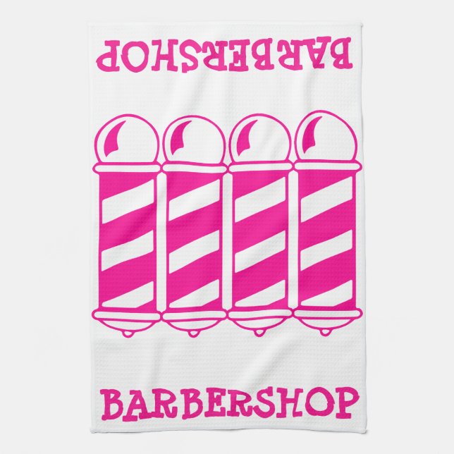 Pink Barber Poles Towel (Vertical)