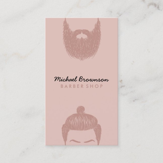 Pink barber razor shaves laser hair removal business card