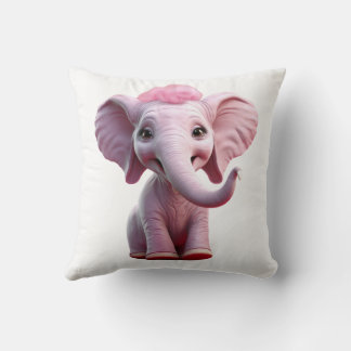 Pink Barbie Elephant Throw Pillow
