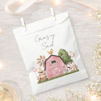 Pink Barn Animal Party Grazing Sack Favor Bags