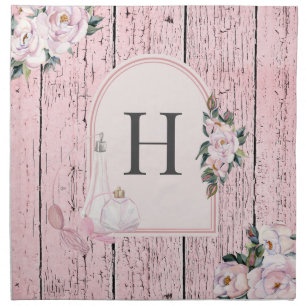 Pink Barn Wood w/ Pink Perfume Bottles Fun Design Cloth Napkin