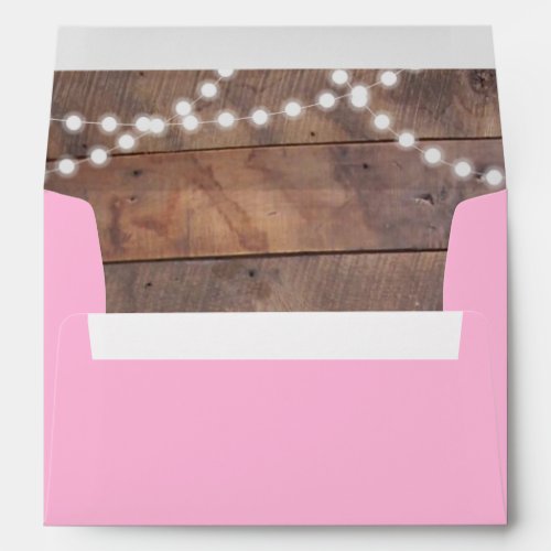 Pink Barnwood Lights Personalized Envelope