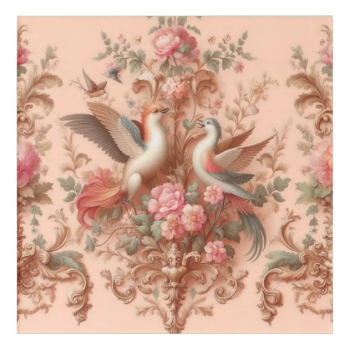 Pink Baroque Rococo Flower Morris  Acrylic Print