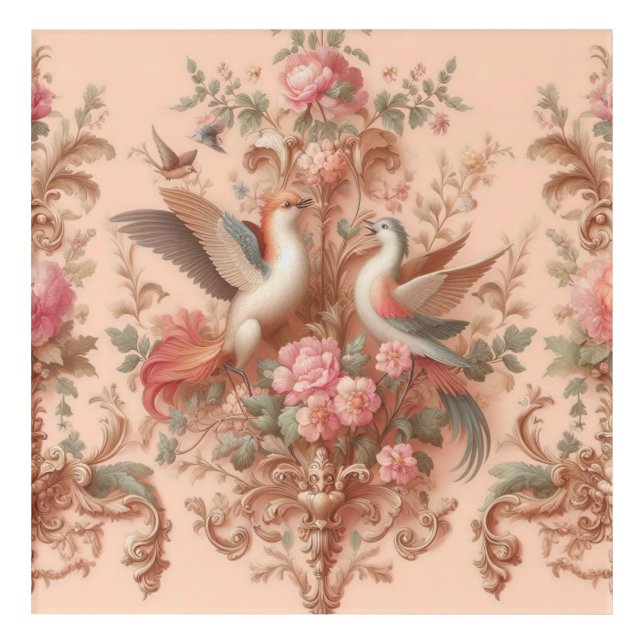 Pink Baroque Rococo Flower Morris  Acrylic Print (Front)