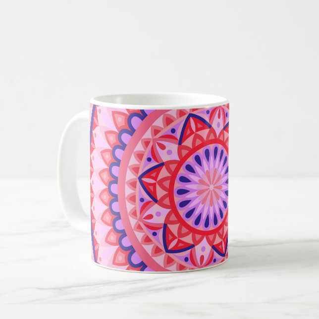 Pink Base Mandala Mug (Front Left)