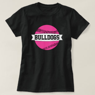 Pink Baseball/Softball Team & Player Name & Number T-Shirt