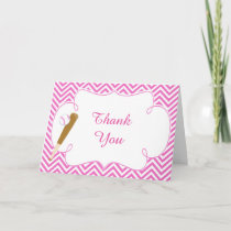 Pink Baseball Thank You Card