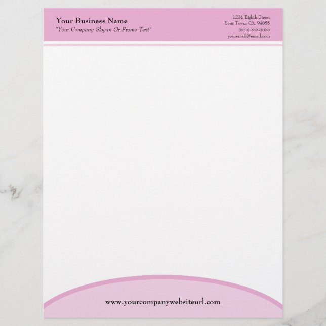 Pink Basic Professional Business Letterhead (Front)