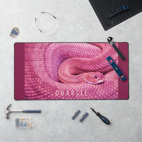 Pink Basilisk Rattlesnake Desk Mat