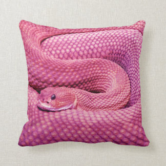 Pink Basilisk Rattlesnake Throw Pillow