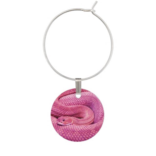 Pink Basilisk Rattlesnake Wine Charm