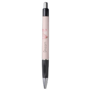 Pink Basket Weave Butterfly Pen