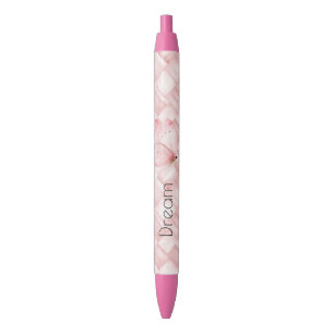 Pink Basket Weave Butterfly Pen