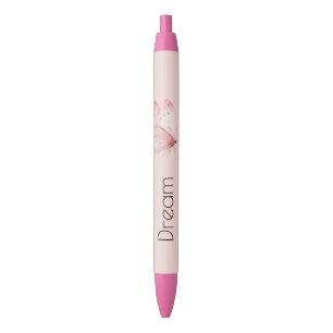 Pink Basket Weave Butterfly Pen
