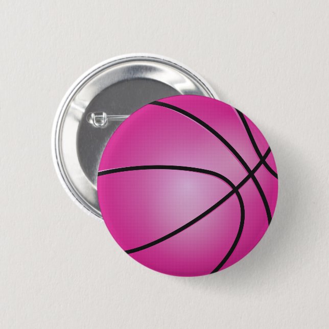 Pink Basketball Button (Front & Back)