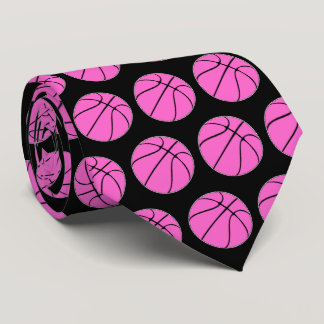 Pink Basketball Coach Breast Cancer Awareness Neck Tie