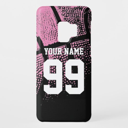 Pink basketball custom jersey number Android phone Case_Mate Samsung Galaxy S9 Case