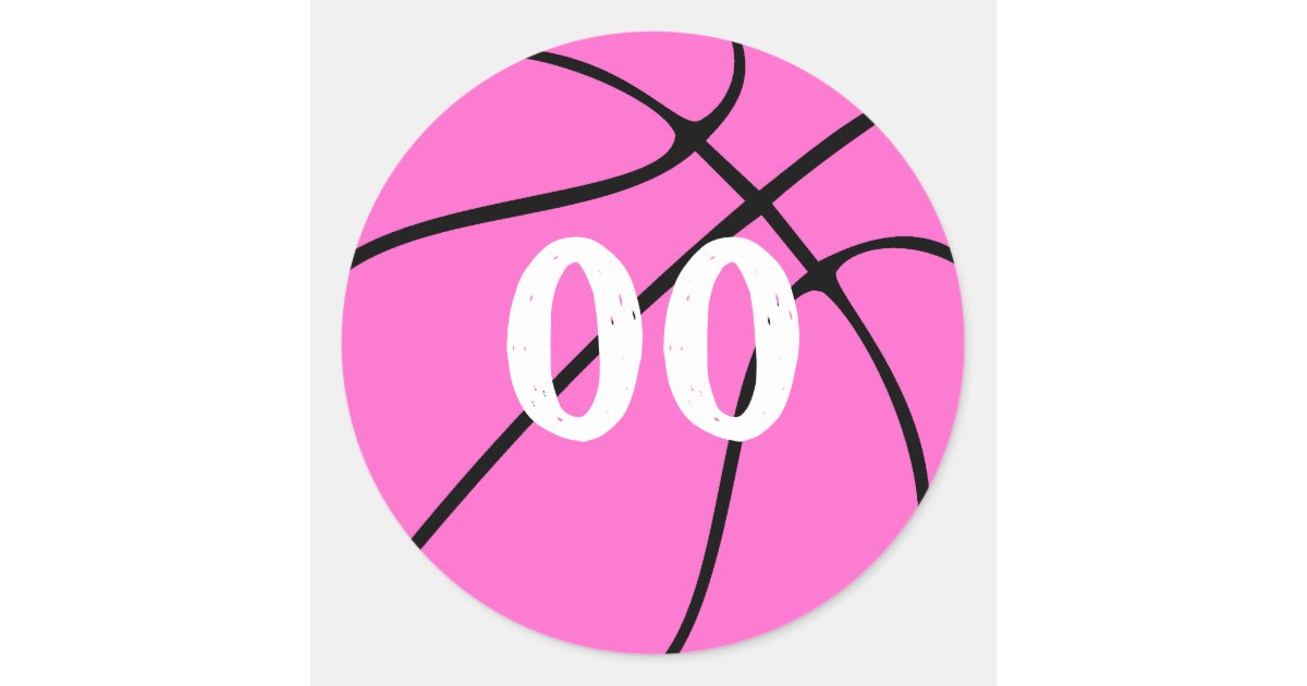 Number 7 Basketball and Player Classic Round Sticker, Zazzle