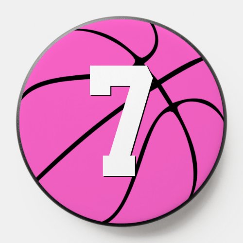 Pink Basketball Custom Player Number Personalized PopSocket