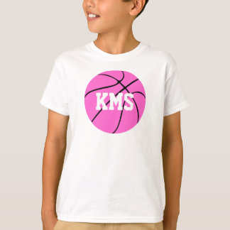 Pink Basketball Custom School Letters/Number Sport T-Shirt