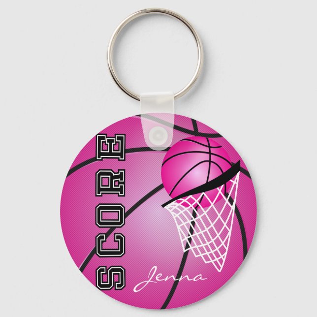 Pink Basketball | DIY Name Keychain (Front)