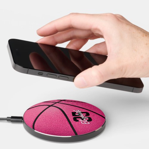 pink basketball girly sports tech accessories wireless charger 