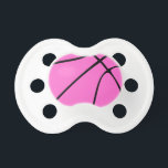 Pink Basketball Pacifier<br><div class="desc">Custom Pink Basketball Gifts: Create your own personalized Pink Basketball by typing any numbers or letters into the text box. These are great for any basketball player, coach or fan, especially when the basketball team is hosting its Breast Cancer Awareness game.</div>