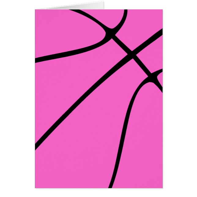 Pink Basketball Party Customizable Greeting Card (Front)