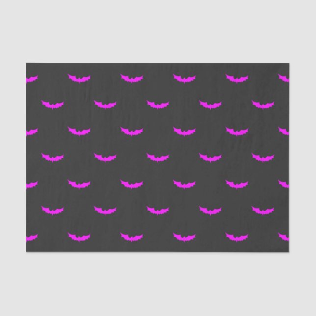 Pink Bat Dark Gray Tissue Paper (Front)
