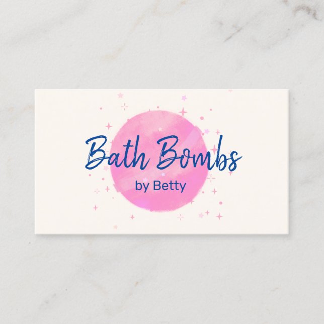 Pink Bath Bombs Calling Card (Front)