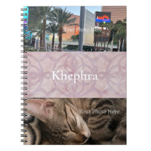 Pink Batik Name and Photo Collage Notebook