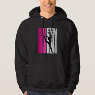 Pink Baton Twirling Gymnast Queen Gymnastics Daugh Hoodie