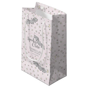 Pink Bats Spooky Cute Baby Shower Small Gift Bag