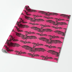 Pink Bats wrapping paper