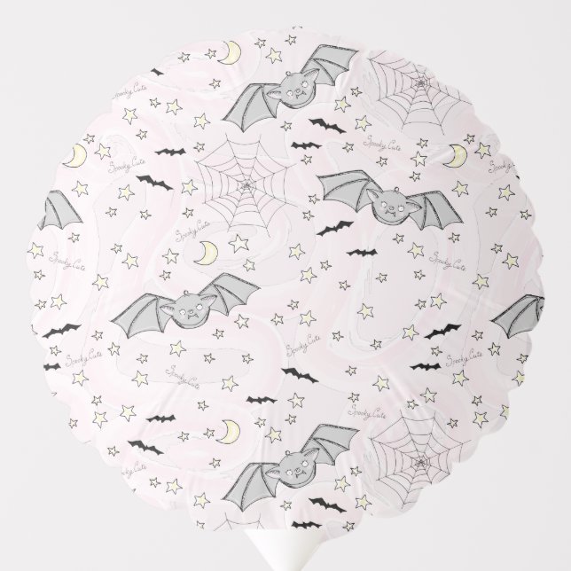 Pink Batty, Stars & Moons Spooky Cute Balloon (Front)