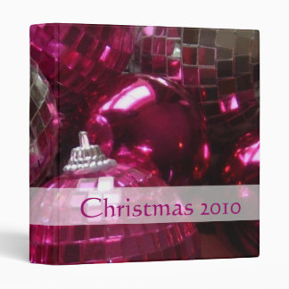 Pink Baubles 'Christmas 2010' binder front text
