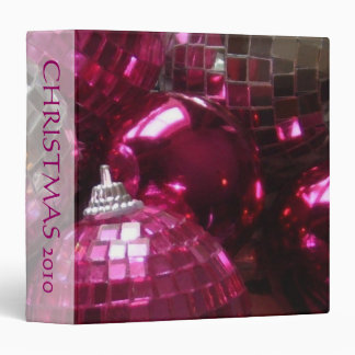 Pink Baubles 'Christmas 2010' binder spine text