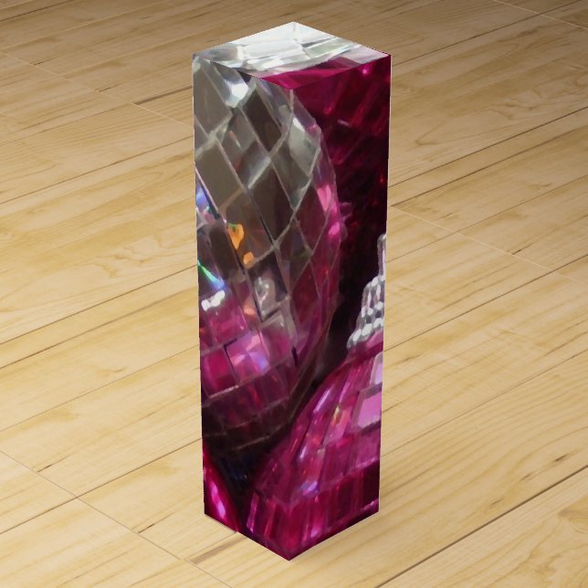 Pink Baubles wine gift box (Front)