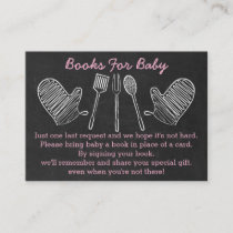 Pink BBQ Baby Shower Book Request Cards