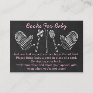 Pink BBQ Baby Shower Book Request Cards