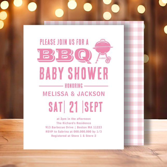 Pink BBQ Baby Shower Budget Invitation (Creator Uploaded)