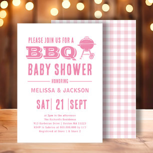 Pink BBQ Baby Shower Invitation