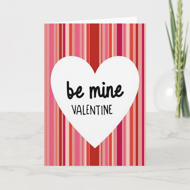 Pink Be Mine Valentine Card (Front)