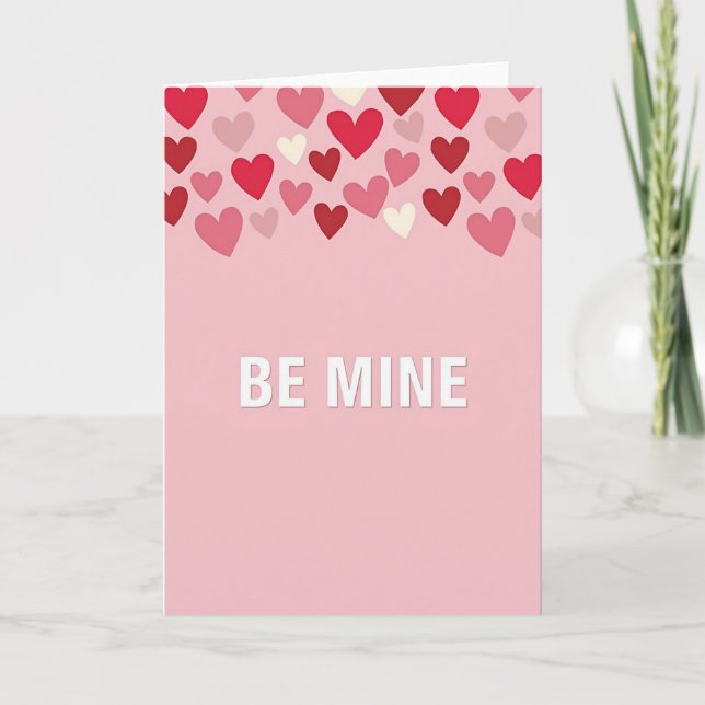 Pink Be Mine Valentines Day Card (Front)