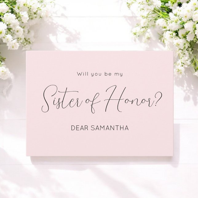 Pink Be My Sister of Honor Script Invitation (Creator Uploaded)
