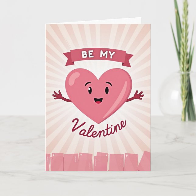 Pink Be My Valentine Card (Front)