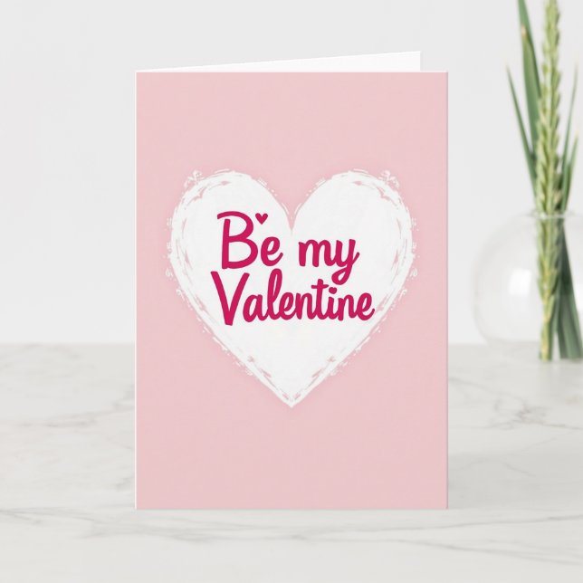 Pink Be My Valentine Day Card (Front)
