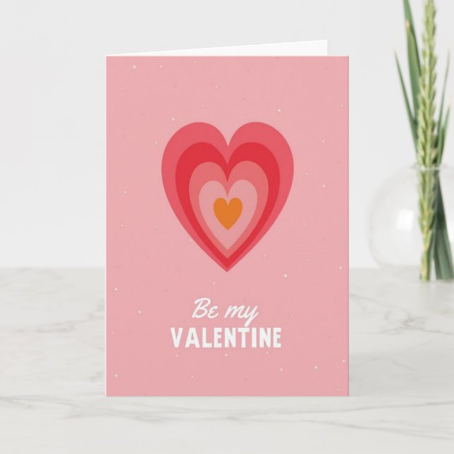 Pink Be My Valentine Heart Card (Front)