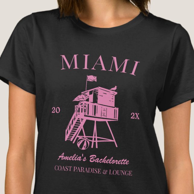 Pink Beach Bachelorette Party Girls Trip Custom T-Shirt (Creator Uploaded)