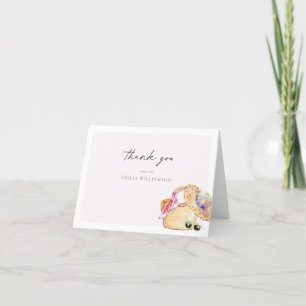 Pink Beach Bachelorette Party Letterpress Thank You Card